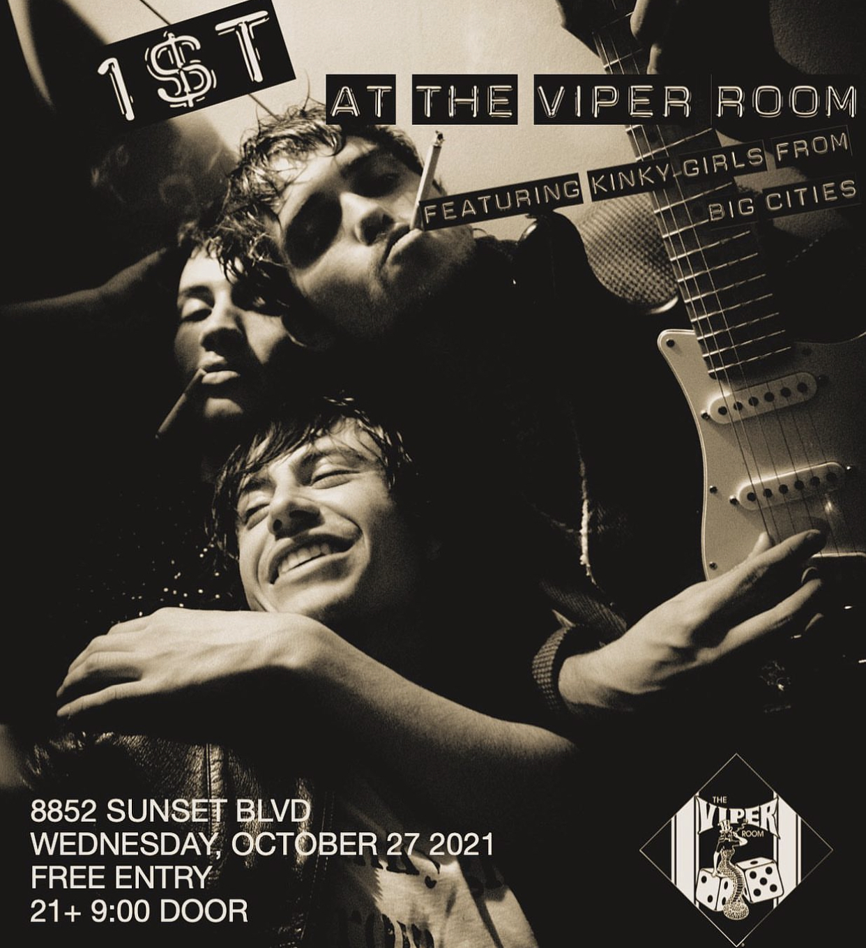 kinkygirlsfrombigcities 1$T viper room show flyer